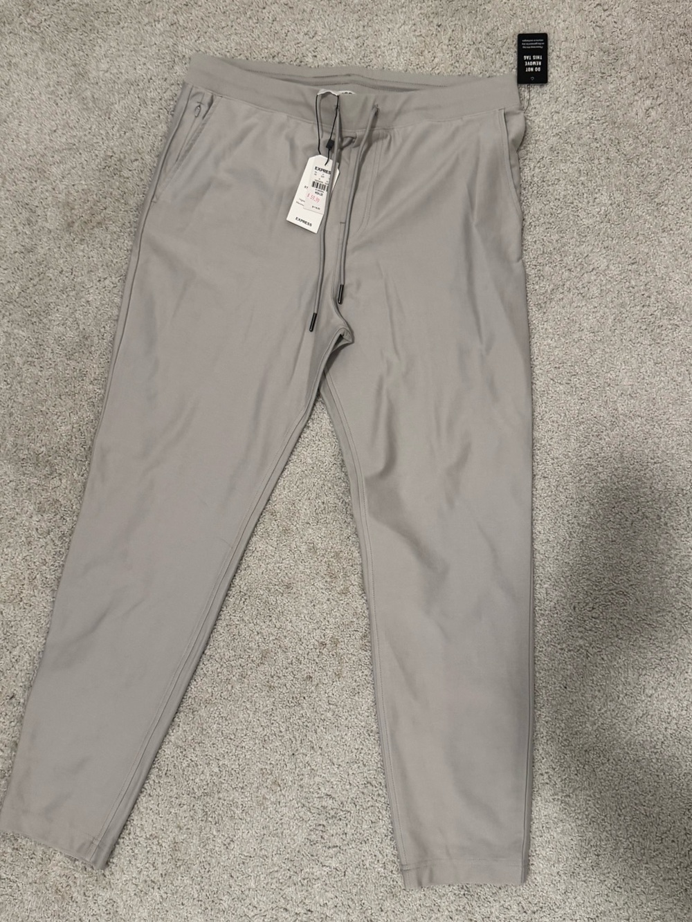 Express Men's Drawstring Joggers - Light Gray